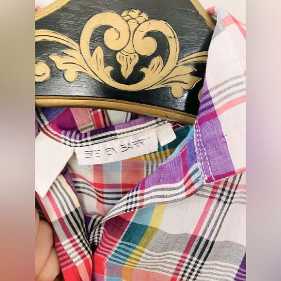 Vintage women’s plain button down top | 70’s oversized top | size 12 - Picture 2 of 6